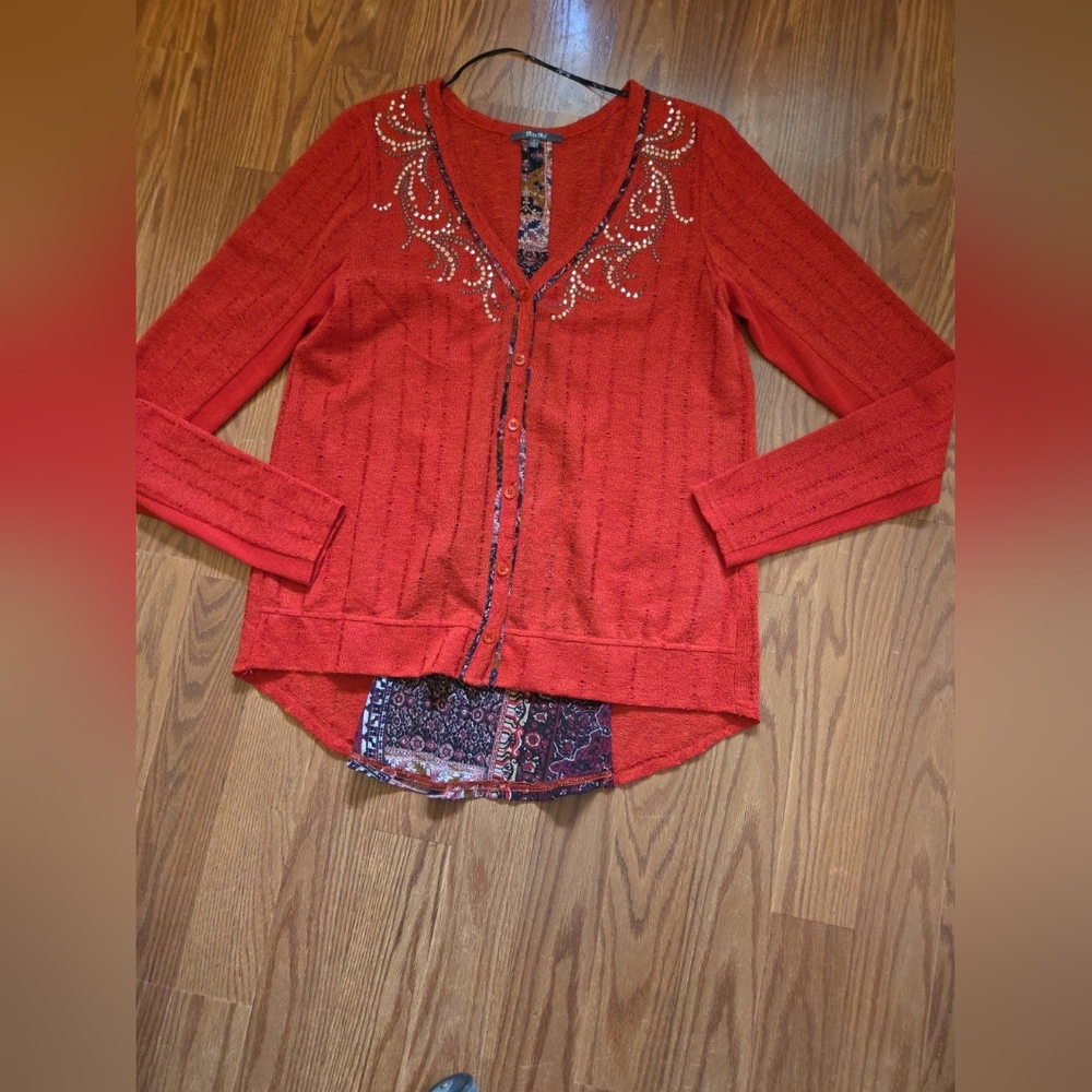Miss Me Blouse‎ Long Sleeve Lite Weight Sweater Lg